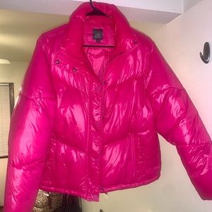 Women’s Hot Pink Puffer Jacket